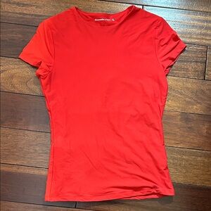 Abercrombie & Fitch Vibrant Red Soft Matte Seamless Tuckable Baby Tee size small